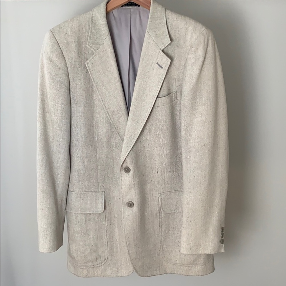 Beige Pure Silk Blazer L
